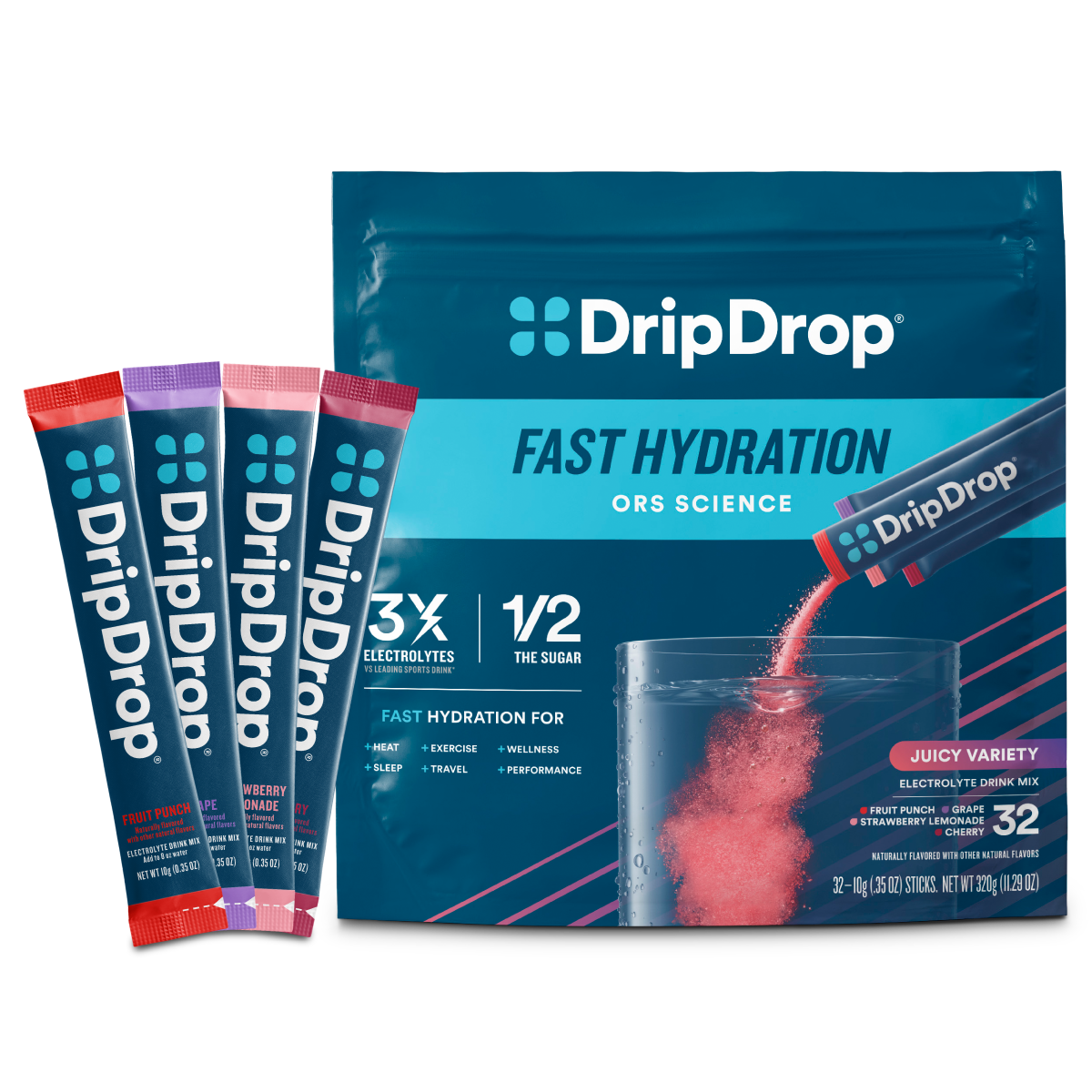 dripdrop-juicy-variety-pack-electrolyte-powder-8-oz-sticks-32-count-l4 Juicy_Variety_-_32ct_-_Transparent.png