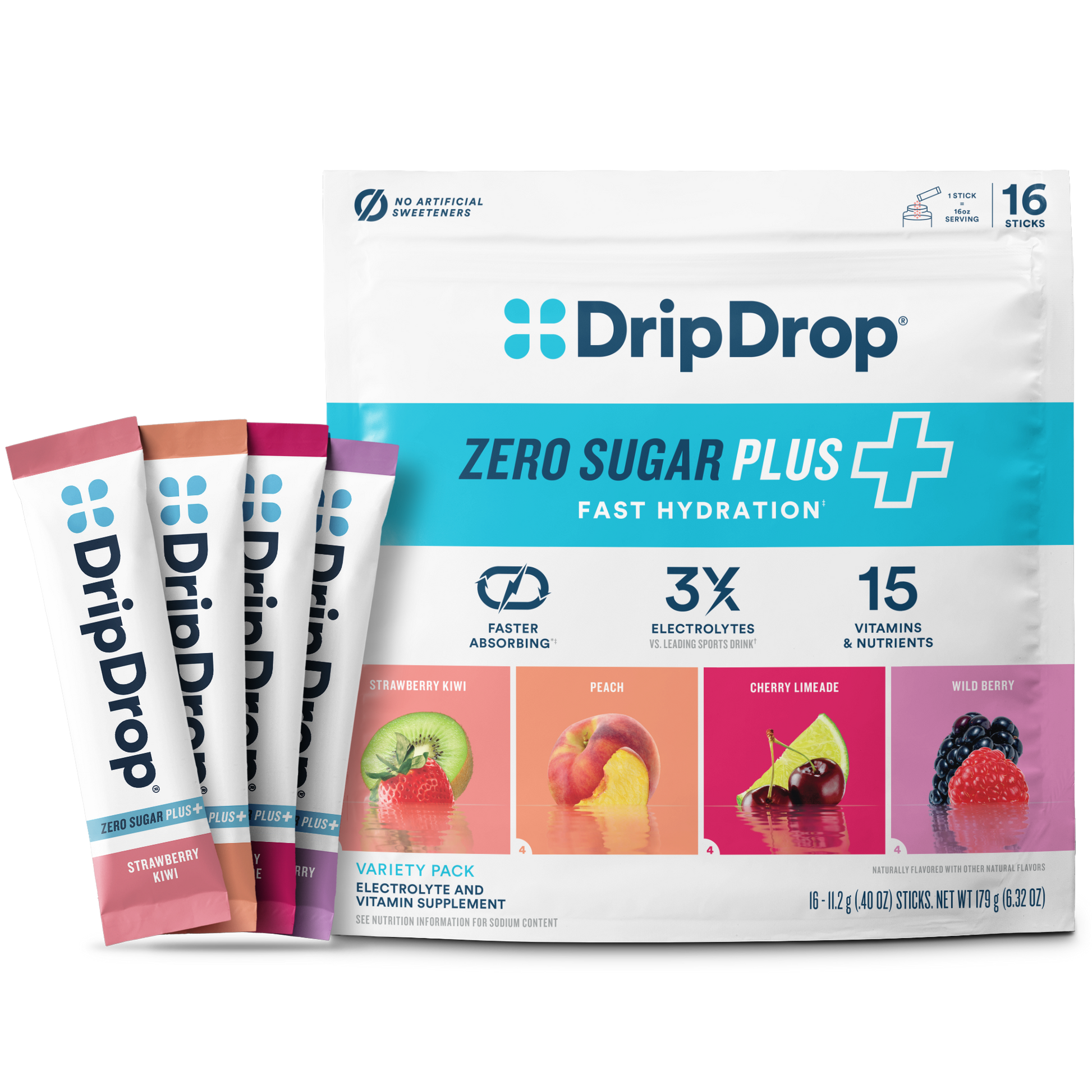 dripdrop-zero-sugar-plus-strawberry-kiwi-peach-cherry-limeade-wild-berry-16-oz-sticks-16-count-z2 Pouch_16ct_Front16ozSticks_VSPlus_Variety_B.png